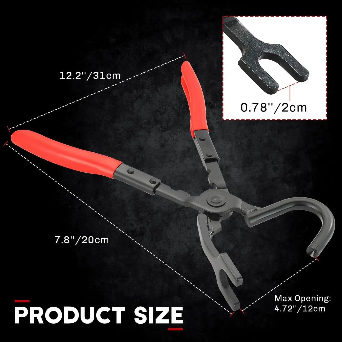 Exhaust Hanger Removal Tool For Mufflers With Rubber Bracket Separation Pliers, 31cm length, red ergonomic grip