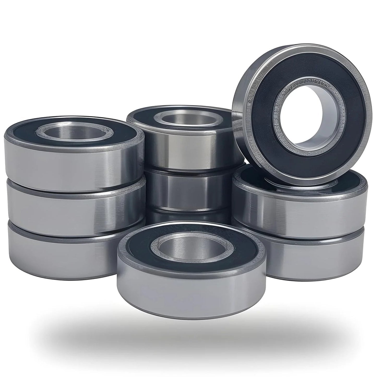 10 Pack R6 2RS Miniature Deep Groove Ball Bearings Three Eighths Inch Inner Diameter Seven Eighths Inch Outer Diameter Nine Thirty Second Inch Width Pre Lubricated Double Rubber Sealed High Quality Bearings For Precision Projects