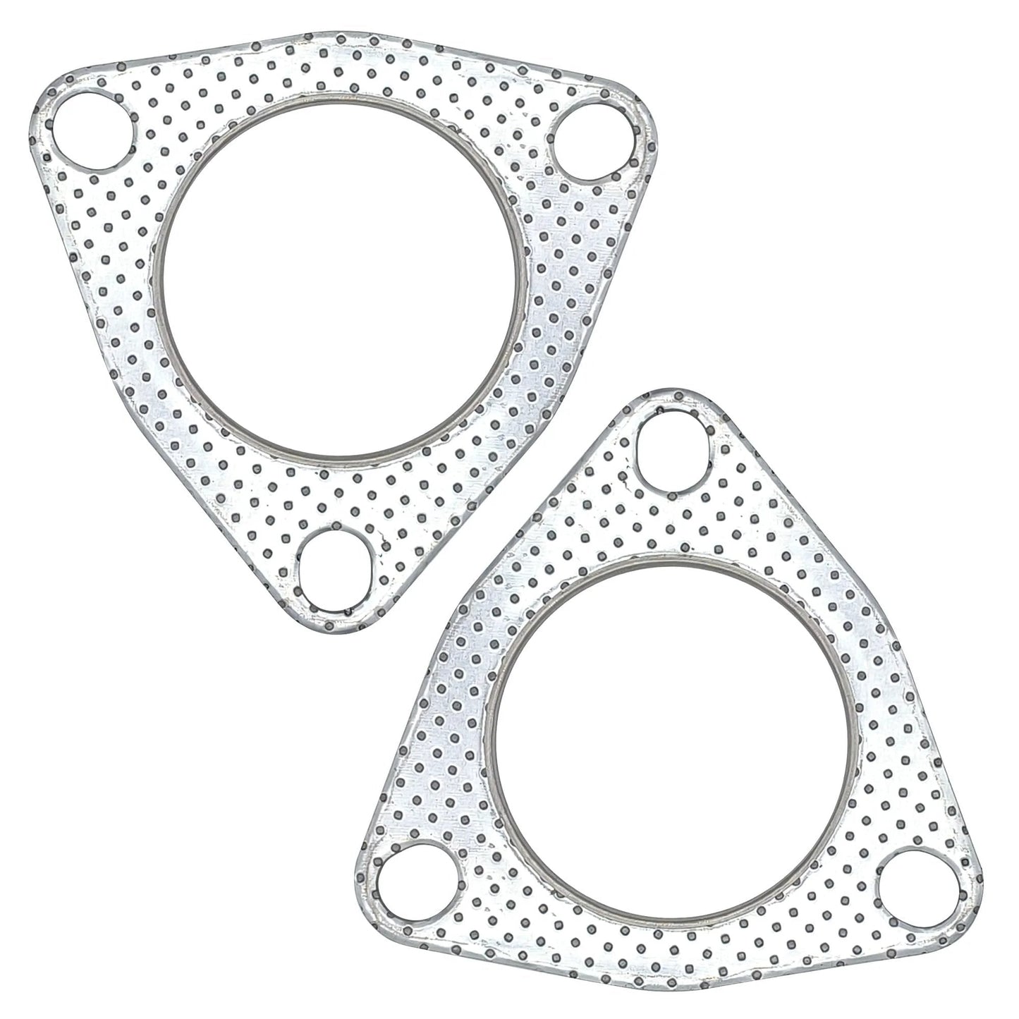 2.5 Inch Exhaust Gasket For 63.2mm Flanges With Three Bolt Pattern And Fire Ring High Temperature Header And Muffler Flange Gasket Replacement Set 2 Pieces For Universal Exhaust System