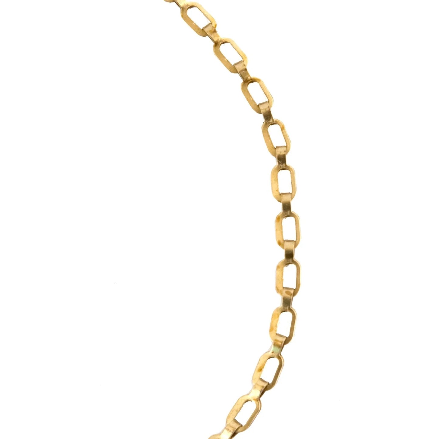 1/0 Diameter Weldless Plumbers Chain, 10 Feet Long, Solid Brass Stamped Flat Link Chain With 35 Pound Working Load Limit