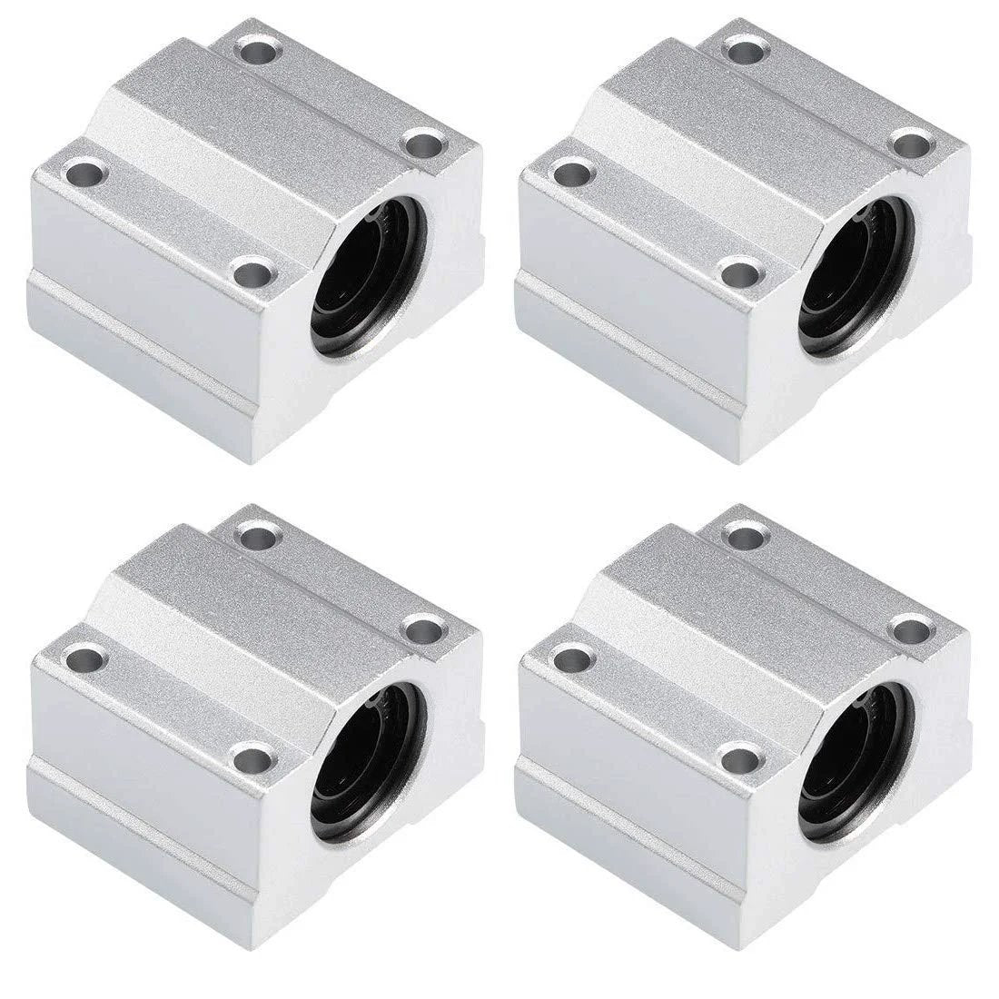 4Pcs SCS8UU 8mm 0.31 Inch Diameter Linear Motion Ball Bearing Slide Bushing For 3D Printer DIY CNC Machine Aluminum High Precision Low Friction Smooth Movement LM8UU Compatible