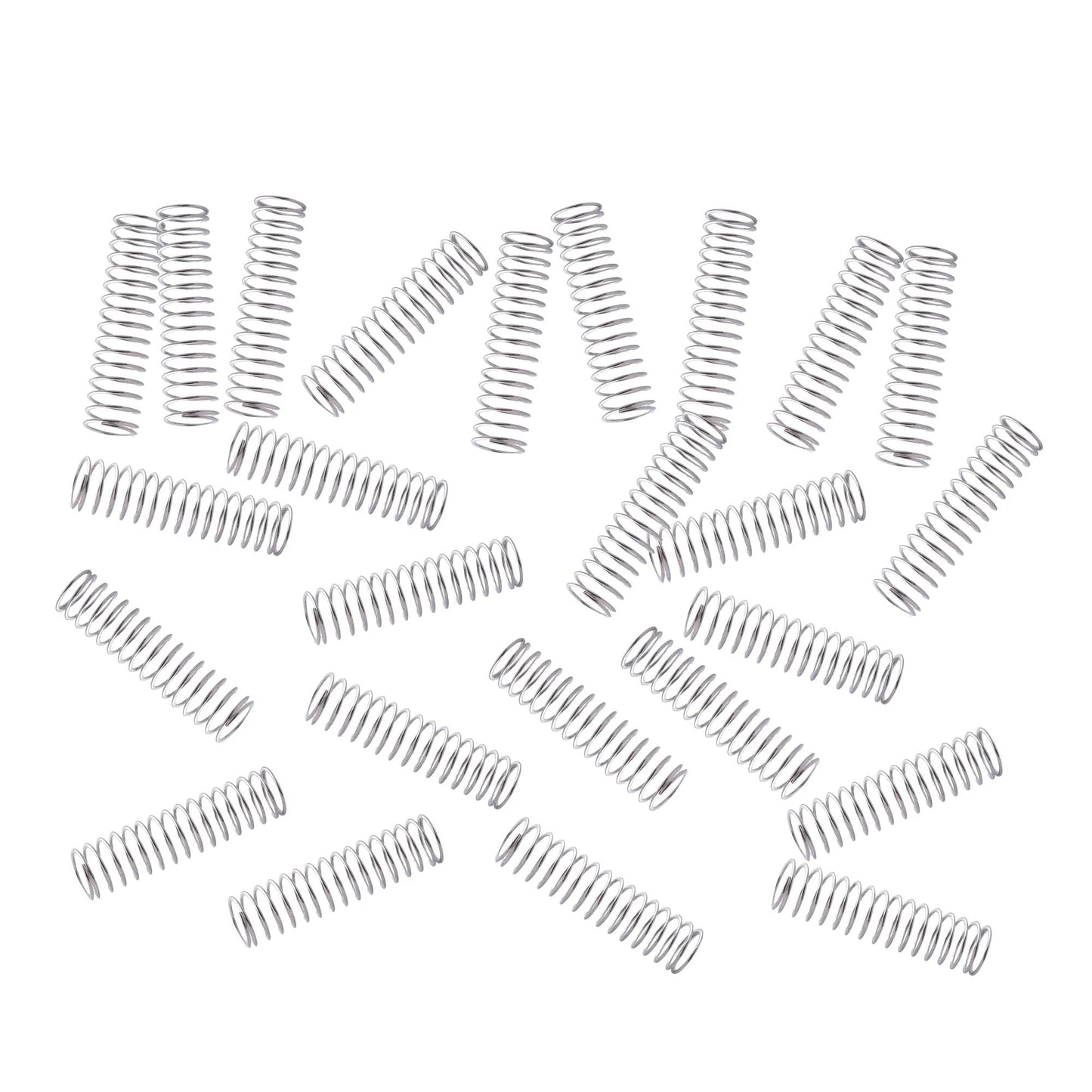 304 Stainless Steel Compression Springs 150 Piece Set For Small Pens, Wire Diameters 0.3mm to 0.5mm, Outer Diameters 4mm to 6mm, Free Length 10mm to 30mm, Durable Reusable Coil Springs For DIY Projects And Gadgets