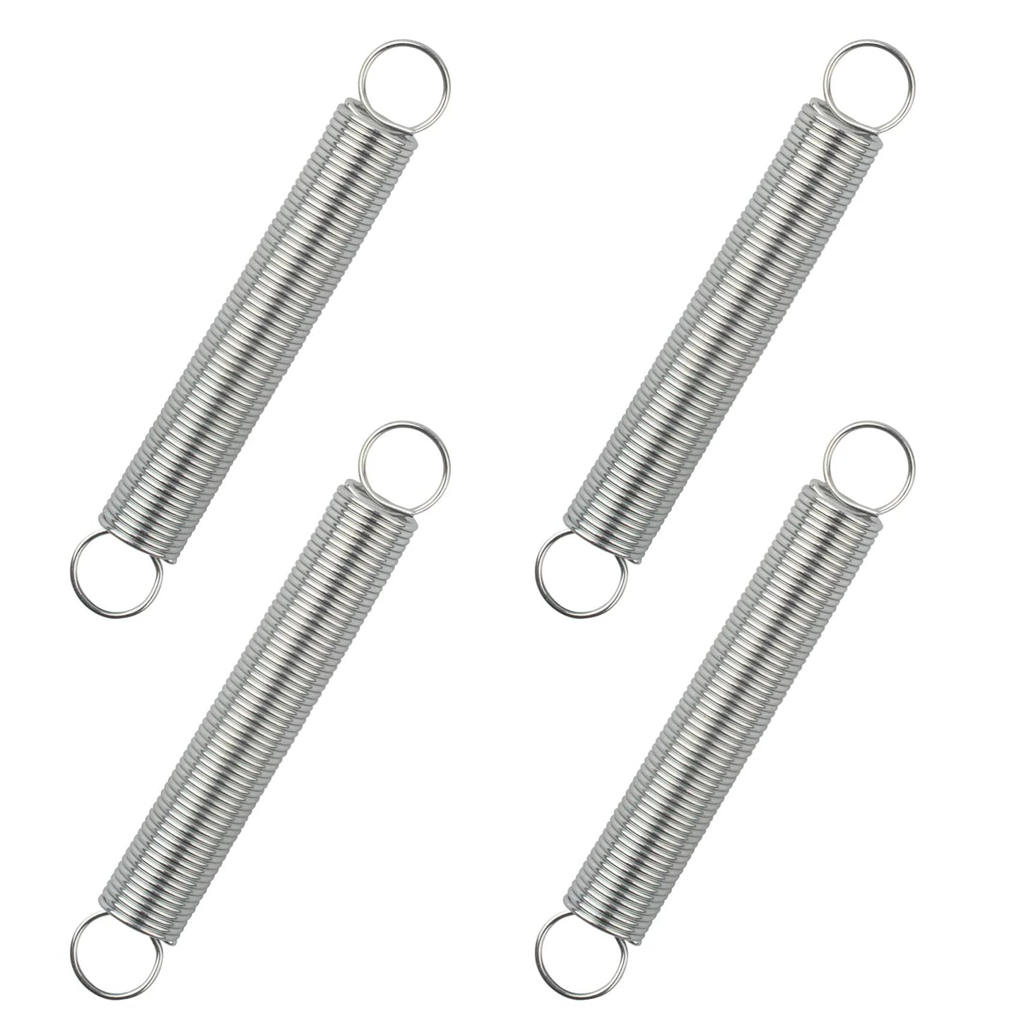 4 Pack 9669 Small Extension Springs With Single Loop Opening, 4 Inch Length, 9/16 Inch Outside Diameter, 0.047 Inch Wire, Spring Steel Construction, Pro Grade Replacement For Hinges, Cabinets, Lids, Tents, And Other Small Mechanical Projects