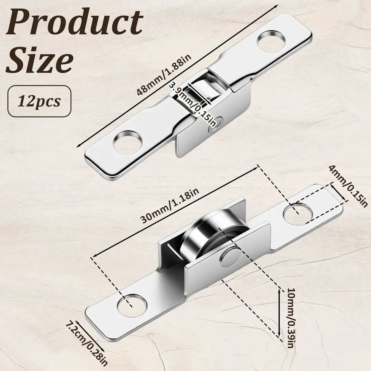 Pack Of 12 Push Pull Sliding Window Rollers Three Eighths Inch Metal Wheel With Axle For Sliding Doors And Windows diagram