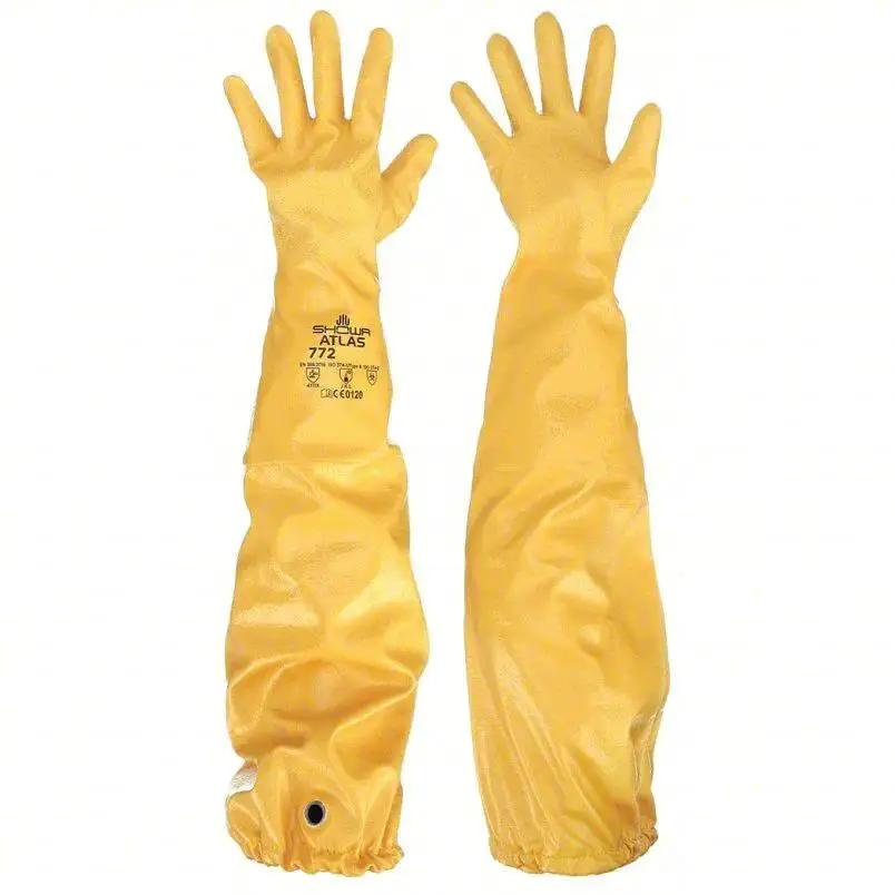 Nitrile Chemical Resistant Gloves 10 XL 1 Pair Heavy Duty Unsupported Work Gloves For Oil Grease Hydrocarbons Puncture Abrasion Resistance