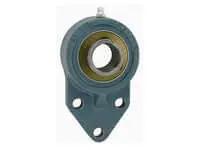 Front view of UCFB205C4HR23 Single 25mm High-Temp Sealed Ball Bearing Unit with cast iron 3-bolt flange housing.