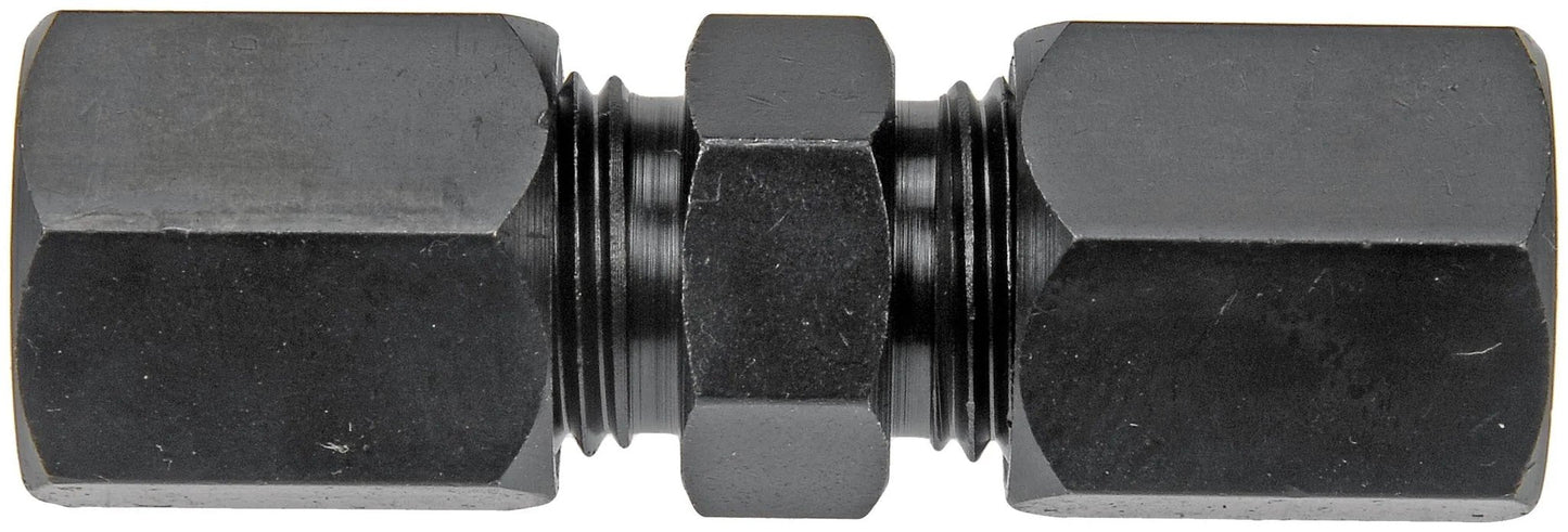 High Pressure Compression Union Three Eighths Inch Rated For Five Thousand PSI For Industrial And Hydraulic Piping With Elbows Tees And Unions Available In Multiple Tube Diameters Heavy Duty By Dorman