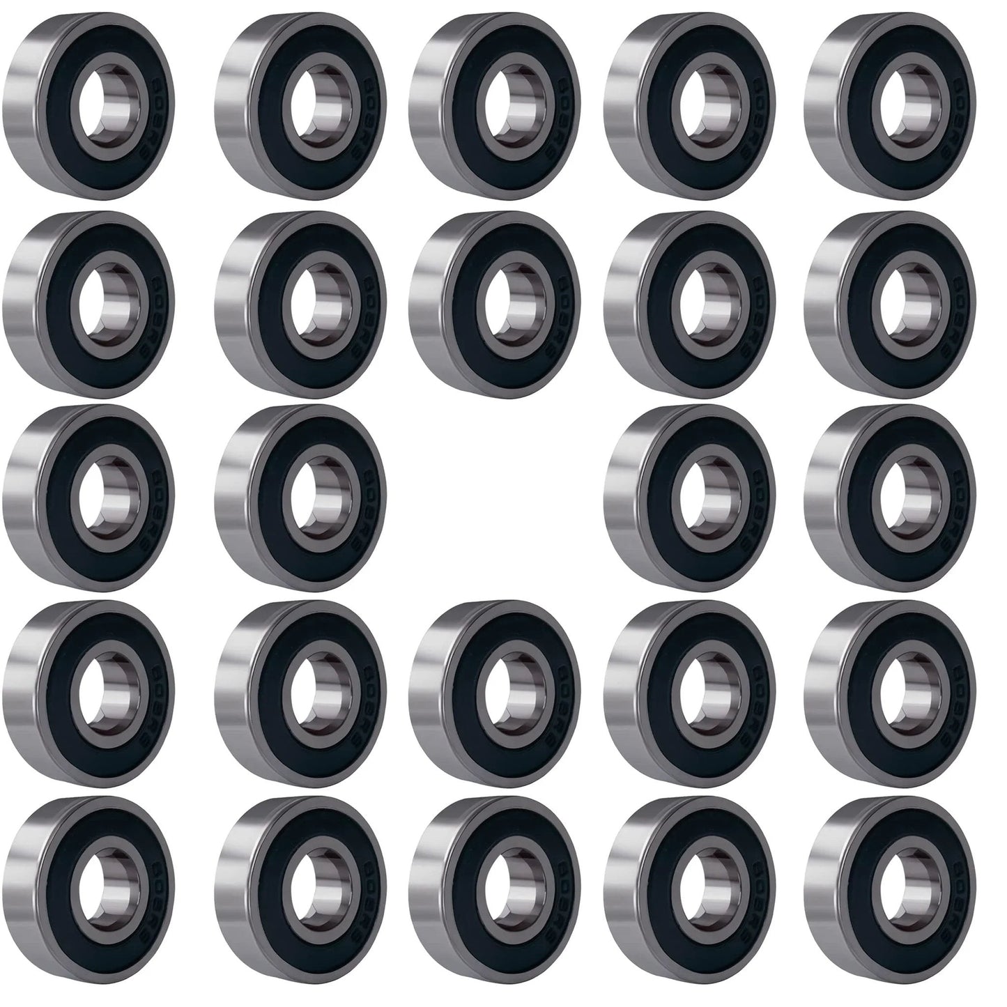 24 Pack Double Rubber Sealed 608-2RS Ball Bearings 8x22x7mm For DIY Furniture Wheels Skateboards Inline Skates Scooters Roller Blades Heavy Duty Carbon Steel Construction Shields On Both Sides Tonmp