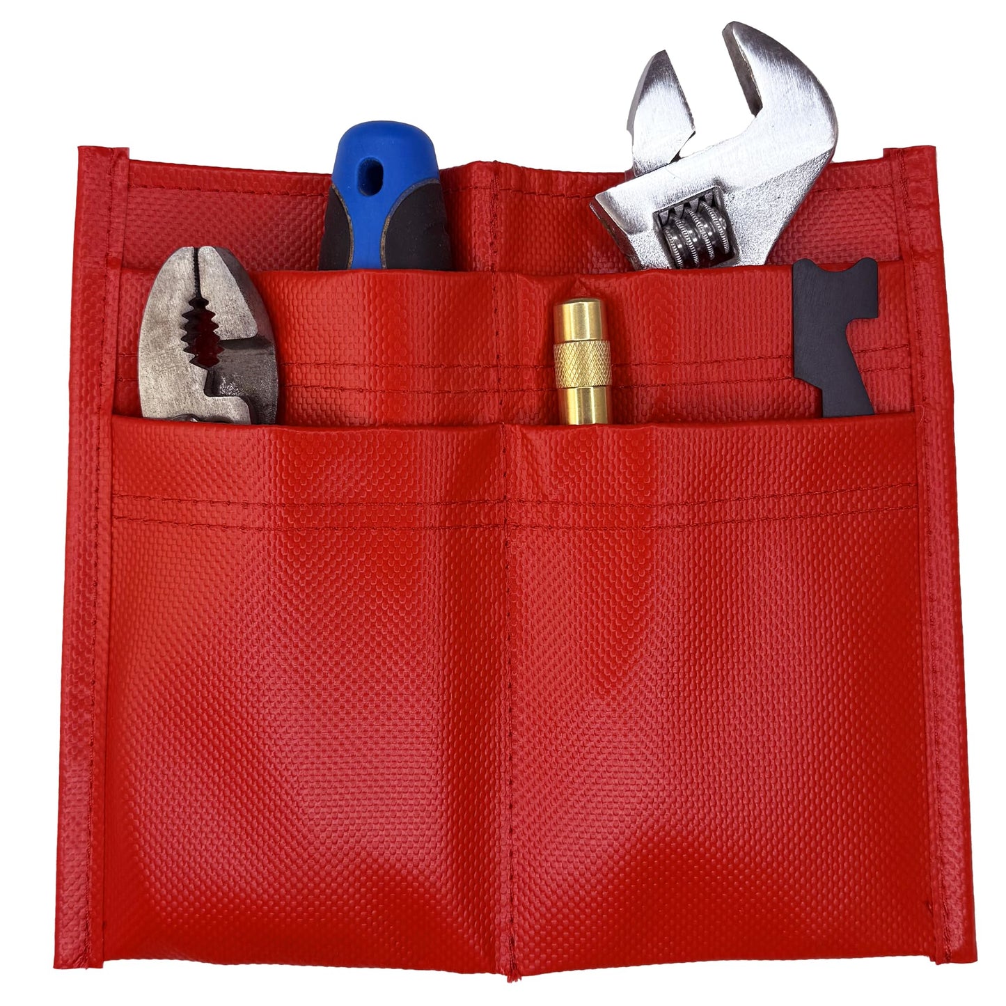 4 Pocket Firefighter Tool Pouch For Police Belts And EMS Glove Pouch, Fits Inside Turnout And Bunker Pockets, Made From Rubberized Nylon, Durable Tactical Belt Organizer For Wedges, Pliers, Screwdrivers