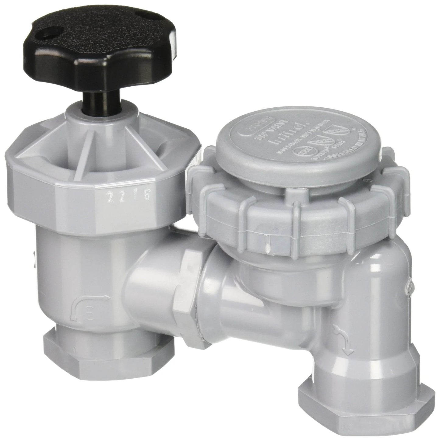 Three Quarters Inch Manual Anti Siphon Valve With Internal And External Bleed For Flush Mode Irritrol 2706PR, durable plastic material