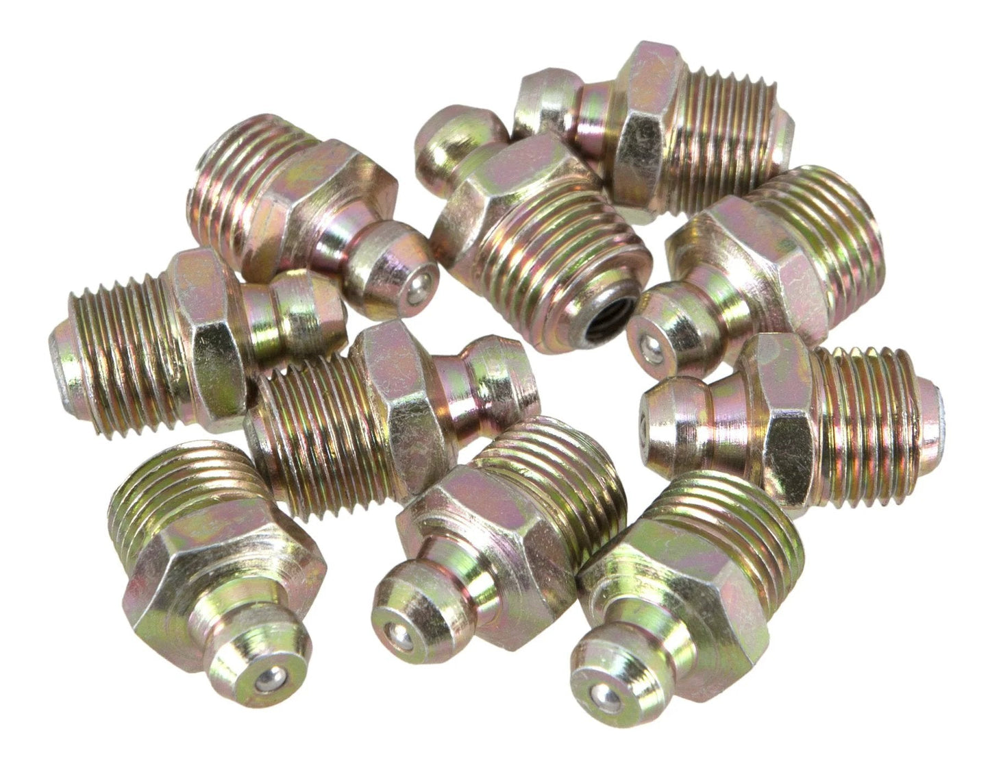 Pack Of 10 One Eighth Inch NPT Grease Fittings For Universal Fit And Easy Automotive Maintenance, Durable Performance Tool W54241 Zerk Fittings