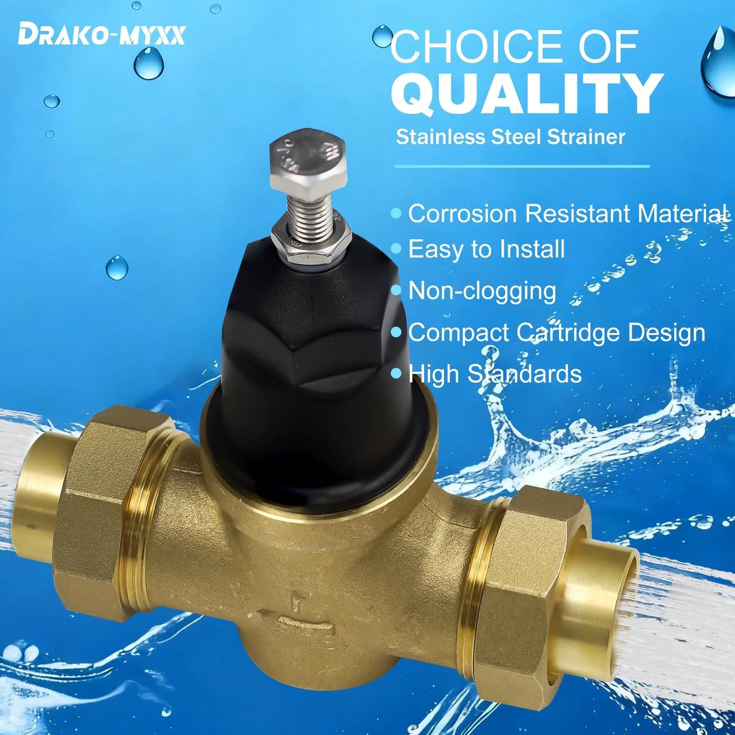 Upgraded 1 Inch NR3XL Pressure Reducing Valve With Double Union FNPT Connection Stainless Steel Screen Strainer Pro Grade