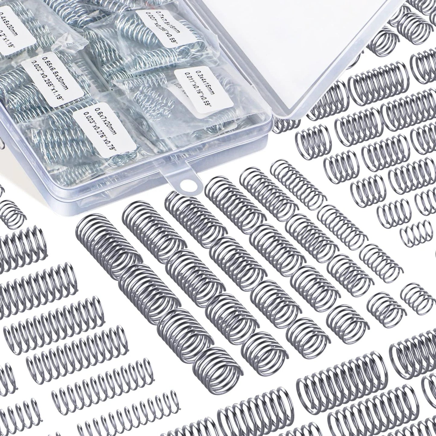 40 Size Stainless Steel Compression Springs Assortment Kit, 200 Pieces In Individual Bags, Pro Grade, Versatile Shop And Home Repair Set For Everyday Projects, Small Appliances, Equipment And More