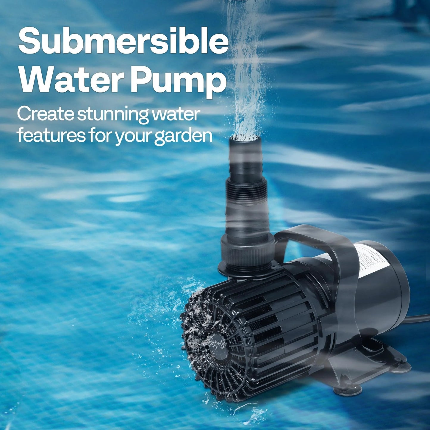 Beefy 220W Submersible Pond Pump Delivers 4500GPH For Koi Ponds, Waterfalls, And Fish Tanks, 180 Degree Adjustable Nozzle