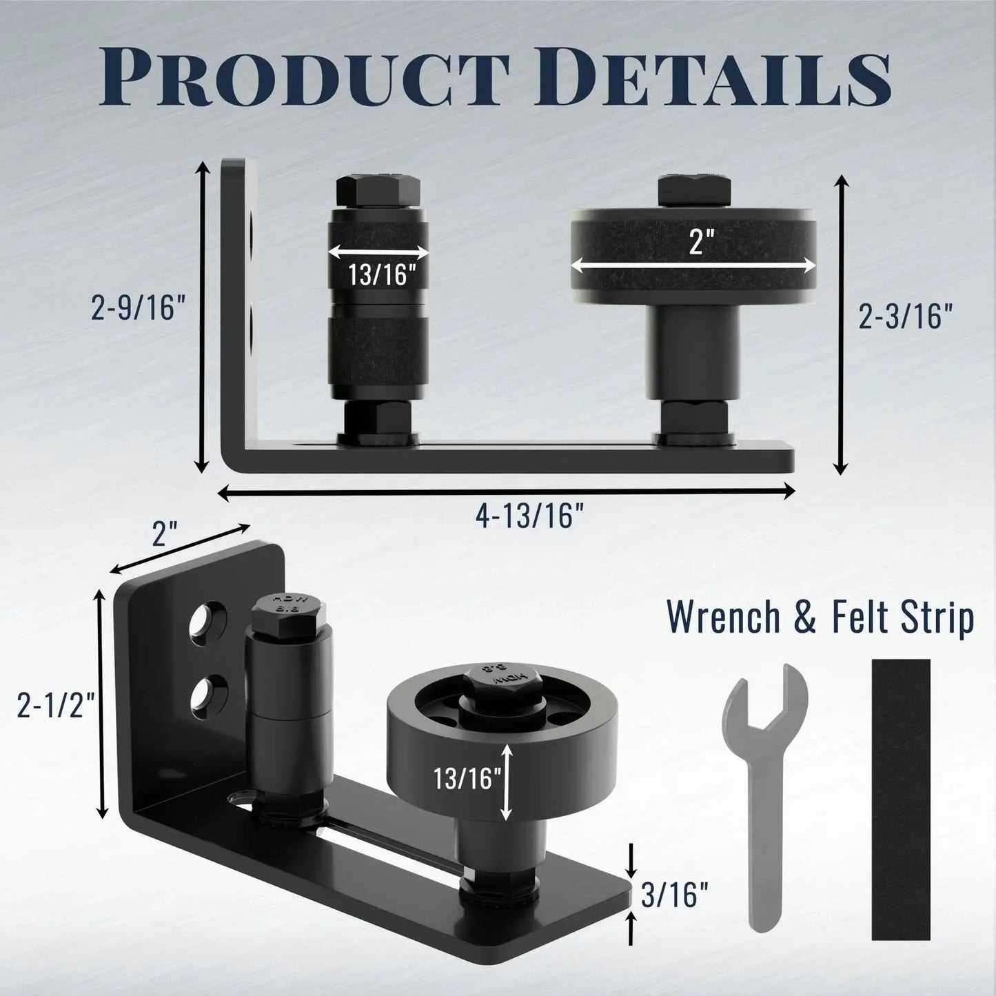 Sliding Barn Door Floor Guide Set With Wall Mount Flush Flat Bottom Guides Adjustable Floor Guide Rollers With Eight Setup Options
