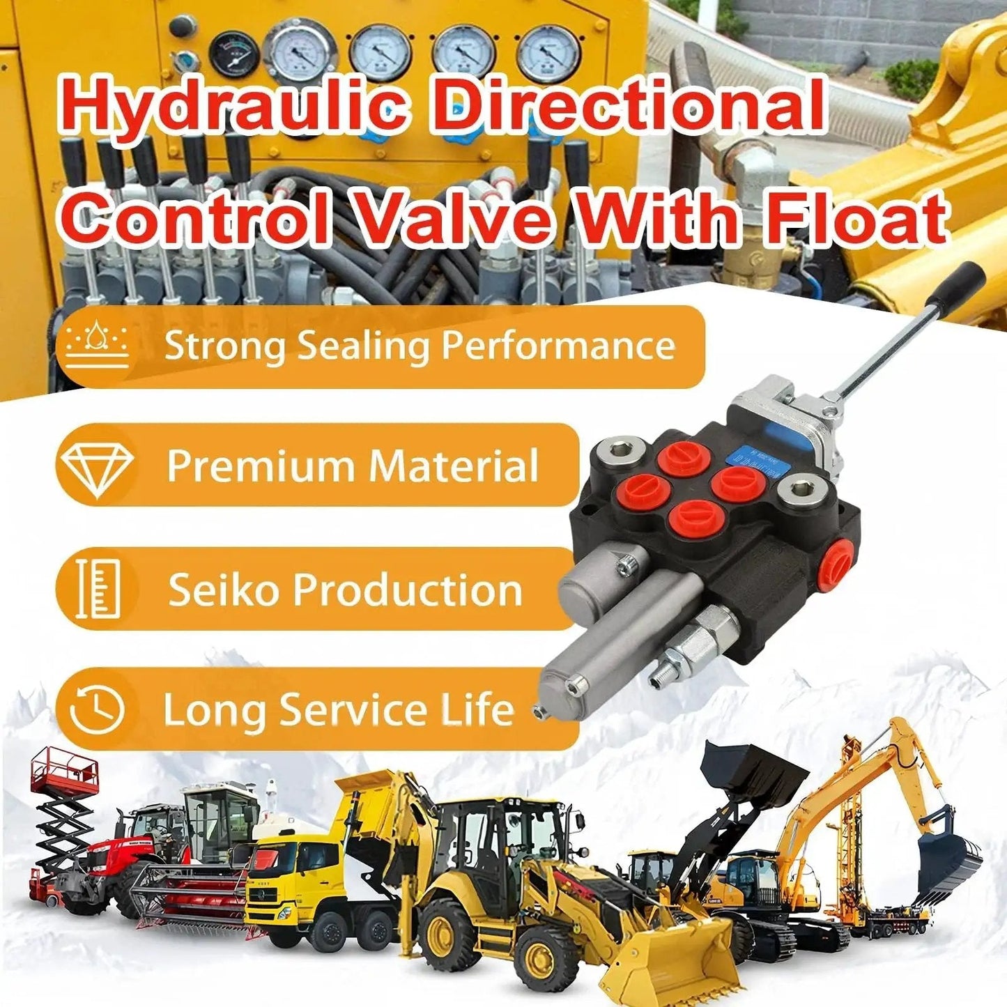 Hydraulic Control Valve With Float, 2 Spool, 11 GPM Directional Valve For Log Splitters, Tractors, And Loaders by JAHEZYAN