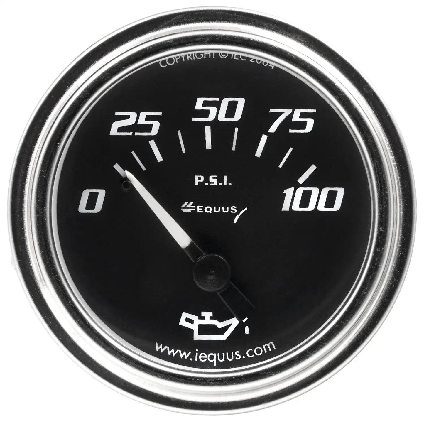 Two And One Sixteenth Inch Mechanical Oil Pressure Gauge Chrome With Black Dial Reads 0 To 100 Psi Mechanical Sending Unit With 90 Degree Sweep
