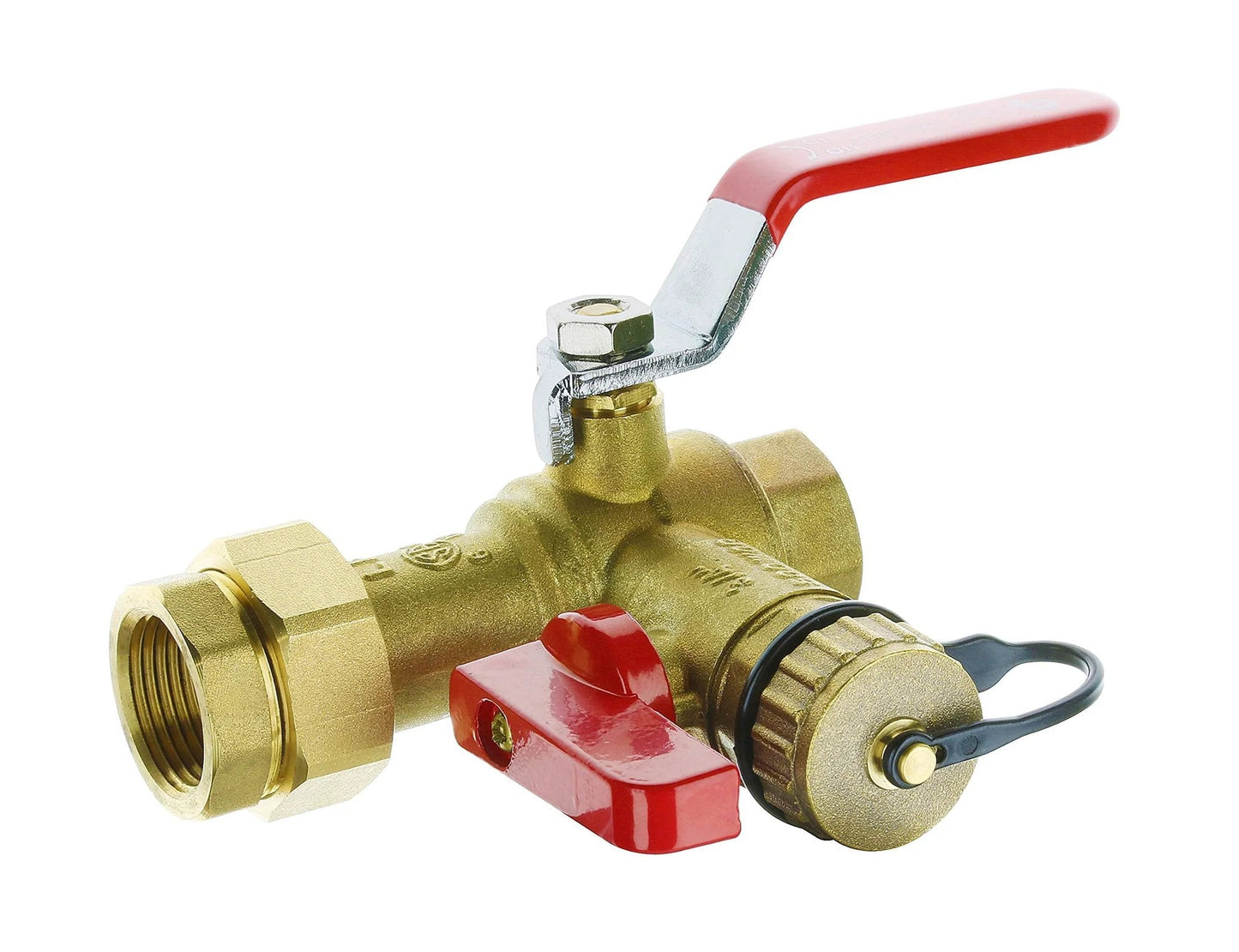 Tankless Water Heater Service Valve Kit With Pressure Relief Valve Three Quarter Inch IPS Isolator Clean Brass Durable Lead Free Forged Brass
