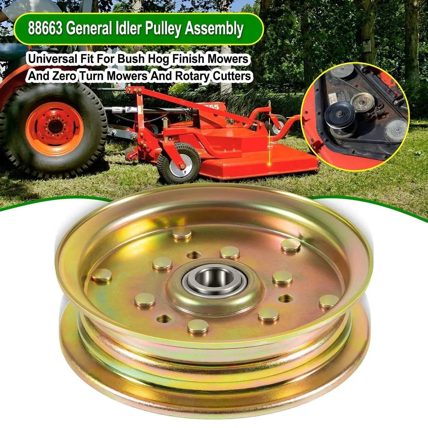 Universal Idler Pulley Assembly Replacement Kit For Bush Hog Finish Mowers Rotary Cutters And Zero Turn Mowers Easy Install