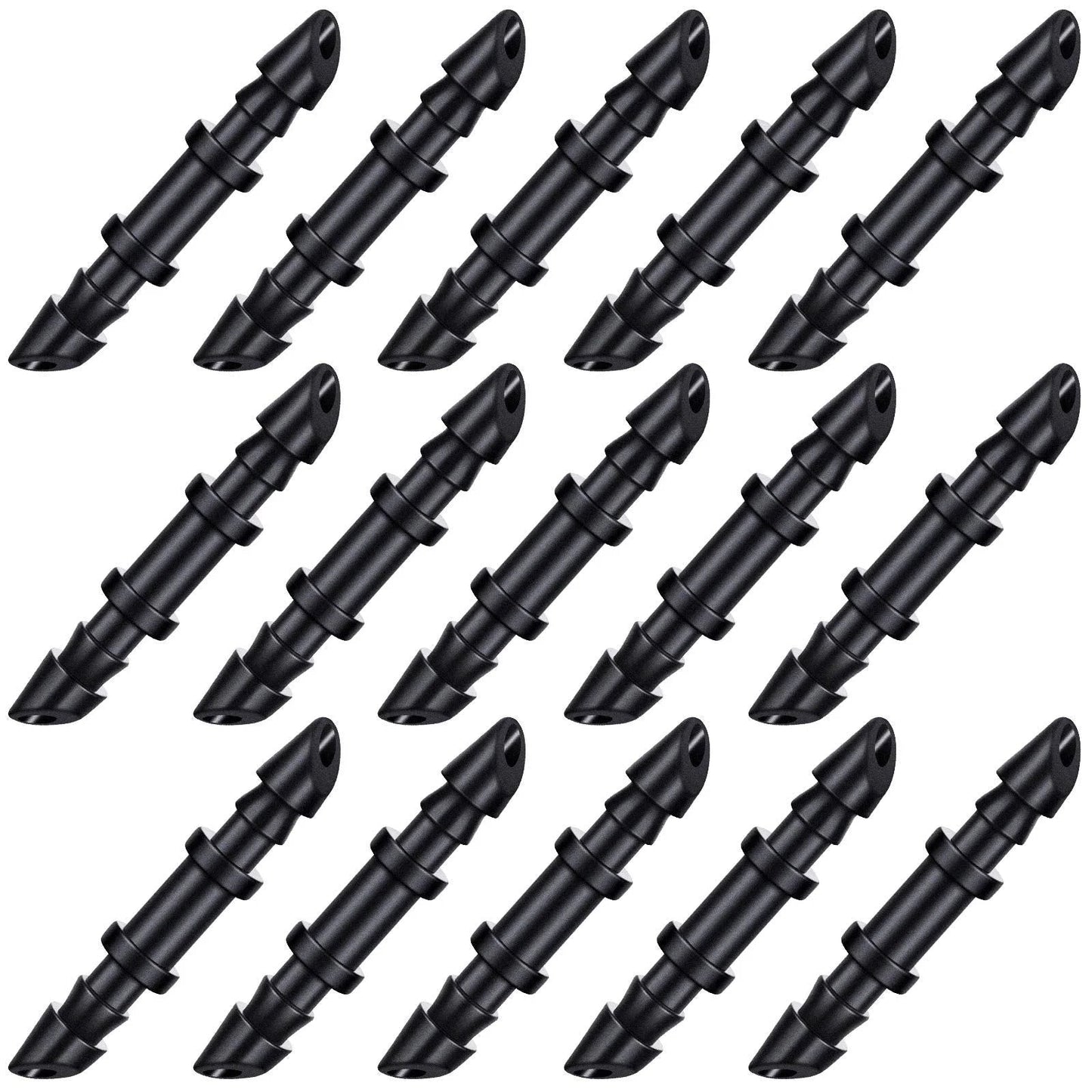 150 Piece Barbed Connectors For One Quarter Inch Drip Irrigation Tubing Barbed Couplings Fittings For Drip Line Sprinkler Systems Easy Install Black Mudder