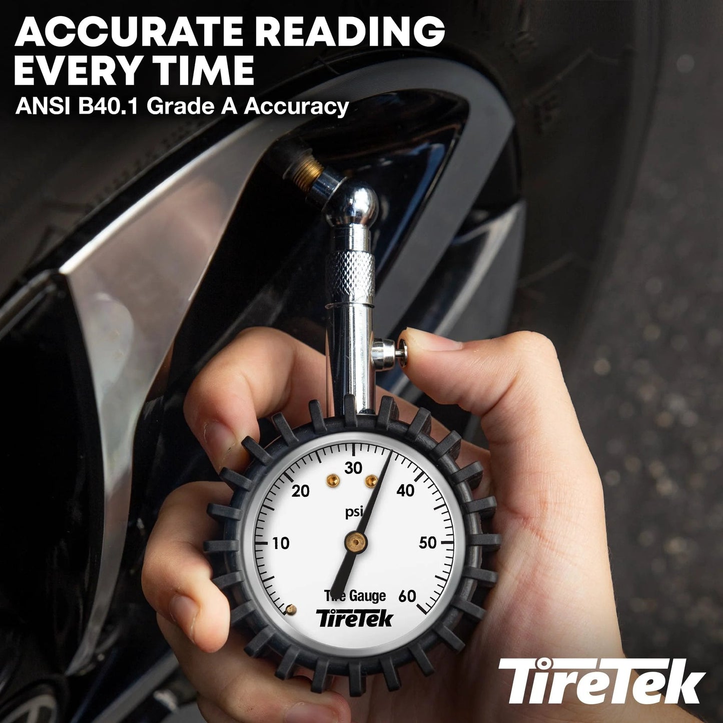 Tire Pressure Gauge for Cars ANSI Certified Pro Grade Premium Air Pressure Gauge for Tires With Glow In The Dark Analog Dial