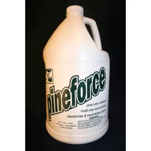 Front view of Pineforce all-purpose cleaning concentrate gallon jug, labeled as a degreaser and deodorizer for multiple surfaces.