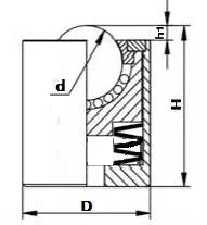 88 lbs Load Capacity Cylinder Spring Ball Transfer Bearing Unit