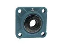 Front view of UGF310 50mm Eccentric Collar 4-Bolt Flange Heavy-Duty Sealed Ball Bearing Insert with Cast Iron F310 Housing