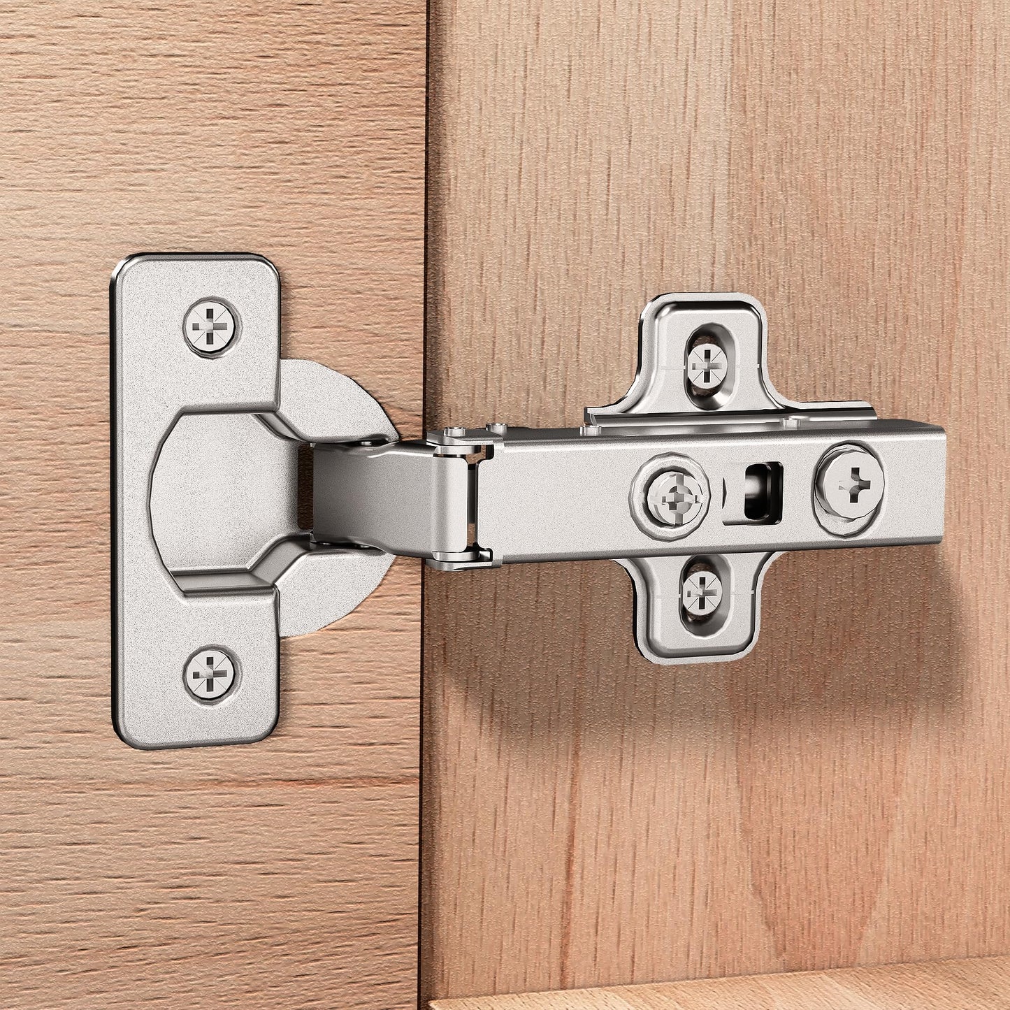 2 Pack Frameless Full Overlay Soft Close Cabinet Hinges With 35mm Cup Adjustable Clip On Plate Nickel Finish Hidden European Hinges For Cabinets Built To Last Precision Engineered For Quiet Durable Kitchen And Bathroom Cabinet Doors