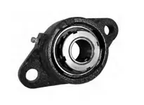 Front view of 7/8 in (22.23 mm) Medium Wide 2-Bolt Flange Adapter for Rotating Shafts with Cast Iron Housing and Sealed Ball Bearing Insert