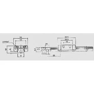 9mm Miniature Square Linear Motion rail - 2 trucks L1500mm