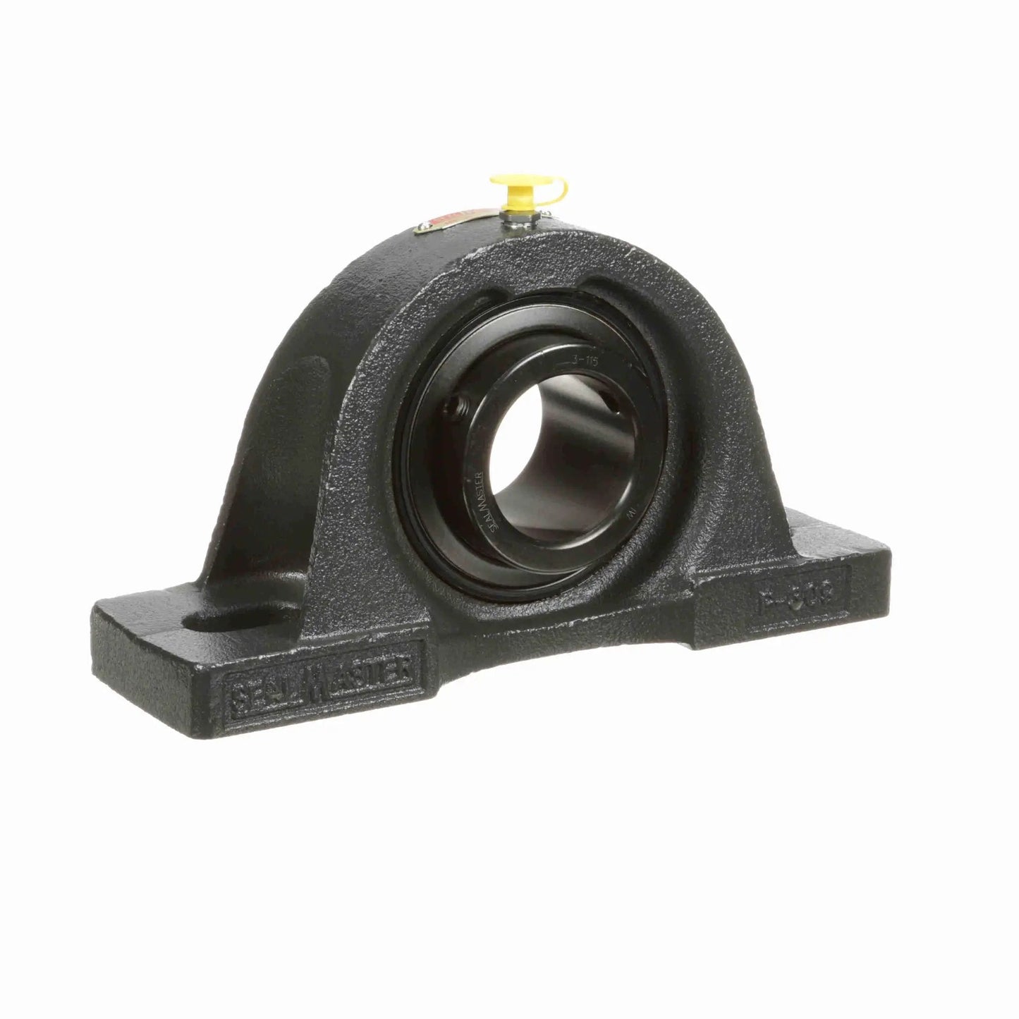 Mounted Cast Iron Two Bolt Pillow Block Ball Bearing MP 31 From Sealmaster With Setscrew Lock, side view
