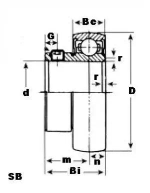SB205-2RS Bearing 25mm Bore Insert Mounted Bearing