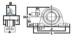 UCP214-44 2 3/4" Pillow Block Mounted Bearing