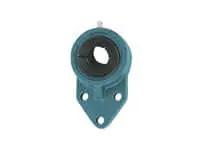 Front view of 1-1/4 in (31.75 mm) Wide Accu-Loc 3-Bolt Flange B Ball Bearing Single Unit UEFK207-20 for industrial machinery.
