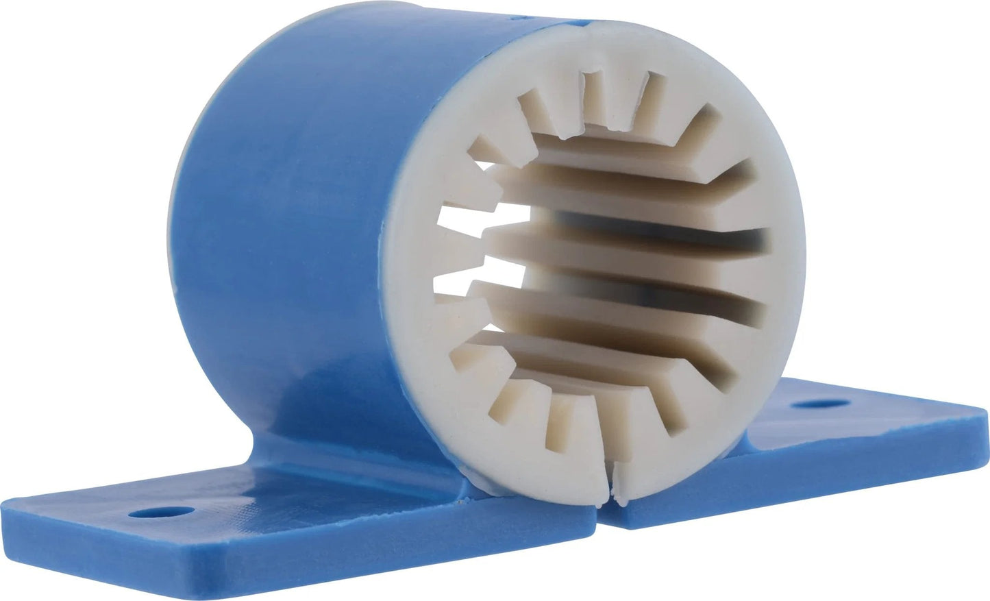 Acoustic Half Inch Isolation Clamp Pack for Quiet Plumbing, 5 Pack Pipe Supports For PEX Copper CPVC Iron Pipe Thru Stud Noise Dampening Reduced Vibration And Transfer Durable HoldRite 266Z5 Compatible, side view with blue and white design.