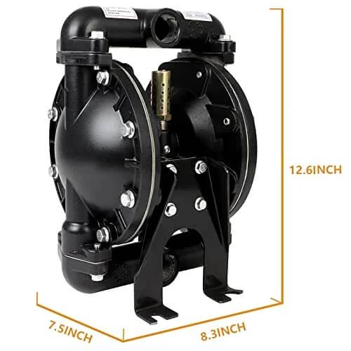 Front view of Air Operated Double Diaphragm Pump QBY4-25L 1 inch Outlet 35 GPM Pneumatic Transfer Max 120 PSI for industrial use
