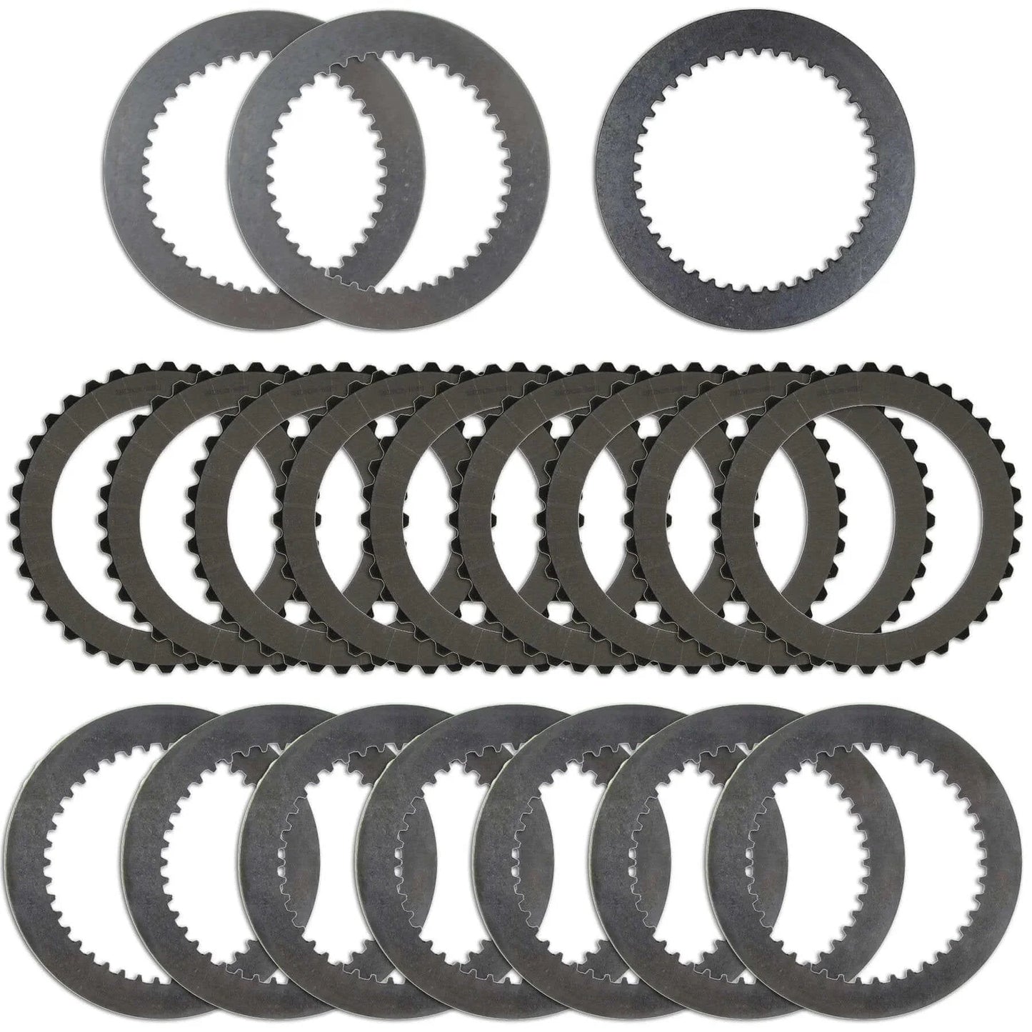 Alto Clutch Kit, Rivera Pro Clutch, Big Twin 90-97 - Made with Aramid, showing complete set of steel and friction plates for Harley-Davidson