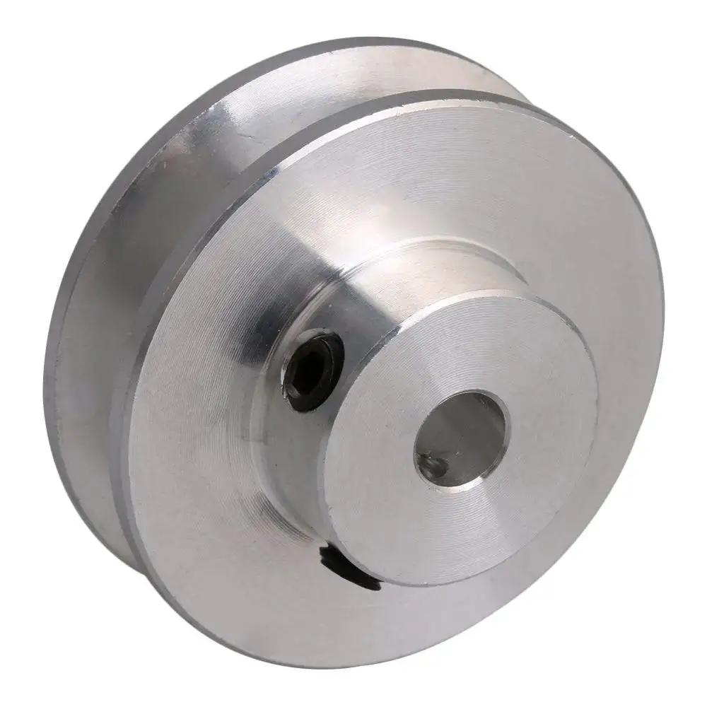 Aluminum single groove pulley with 31mm diameter and 5mm bore for reliable belt drive in DIY machines, shown in side view.