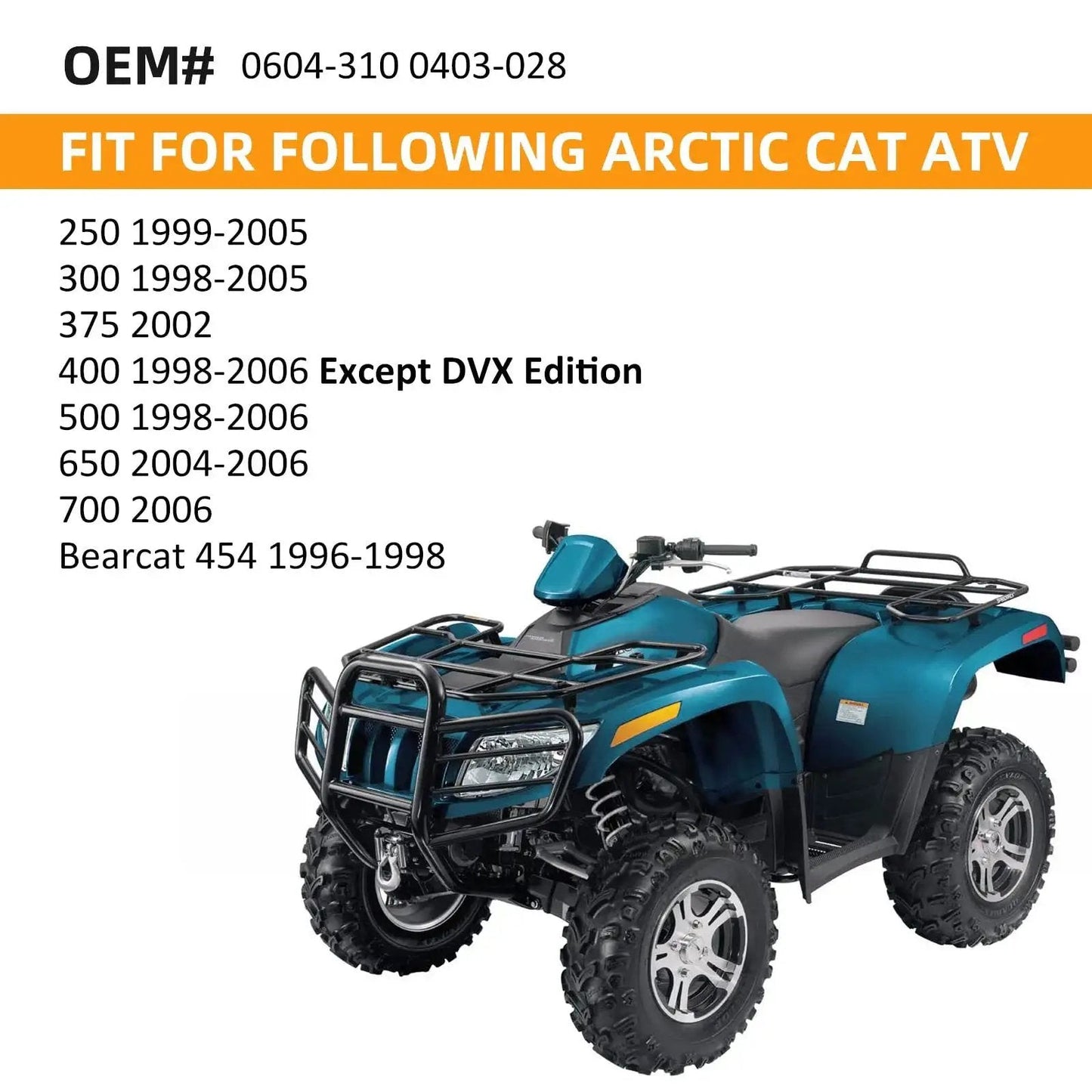Image of Arctic Cat ATV models compatible with Shock Bushing Kit 16 Pcs And Bearing Sleeve Kit 8 Pcs. Fits models 250 to Bearcat 454.