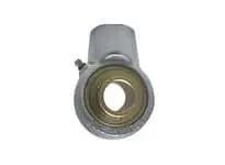 Front view of UCECH210-32NPMZ2 hanger bearing with nickel-plated cast iron housing, 2 in bore wide zinc-plated ball insert, set-screw locking.