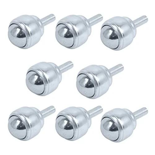 1 Inch Ball Transfer Bearings M8 Stud Mounted Carbon Steel Roller Ball Units for Conveyors Tables Casters with Smooth 360 Degree Rotation 77 lb Load Set of 4