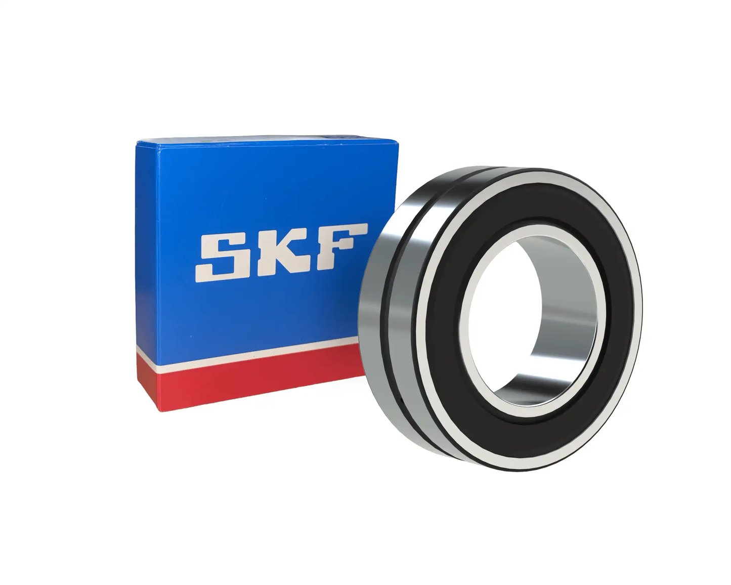 Heavy Duty Sealed Spherical Roller Bearing SKF With Cylindrical Bore 75 Mm ID, 115 Mm OD, 40 Mm Width, next to SKF box