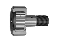Cylindrical roller metric cam follower NUCF30R full complement high carbon steel crowned outer ring shielded with screwdriver slot M30x1.5 stud 32 mm thread single bearing for linear slide units.