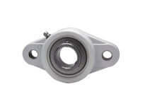 1-1/2 in Set-Screw 2-Bolt Single-Row Ball Bearing Single Unit with Kanigen-Plated Insert, White NFL208 Polymer Housing, Wide Inner Ring, Contact Seal, 1/2 in Bolt Size, Relubricatable
