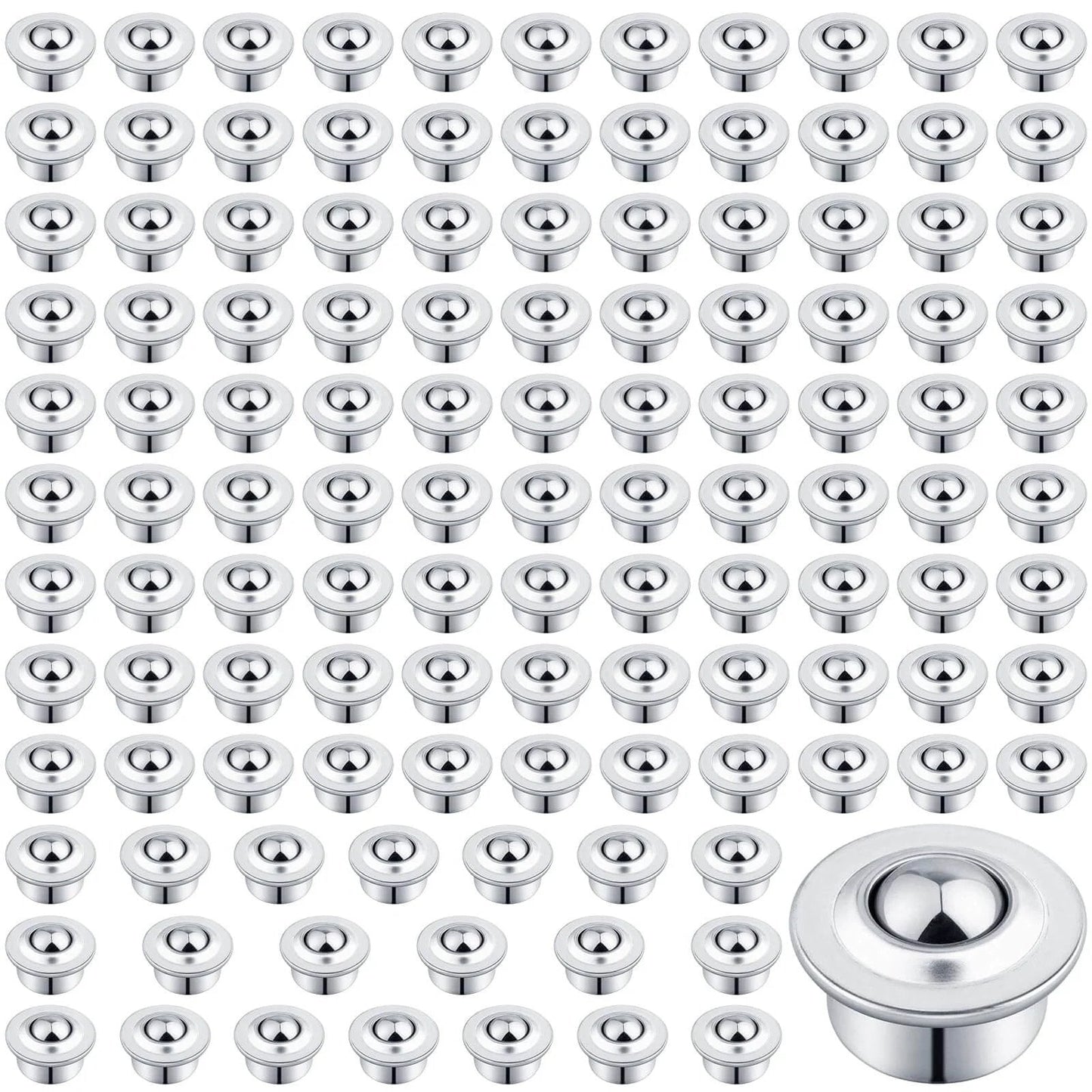 5/8" Roller Ball Transfer Bearing, 120PCS CY-15H Carbon Steel Ball Bearing Rollers, Ball Transfer Bearing Casters Universal for Conveyor, Transmission, Load Capacity 44lbs