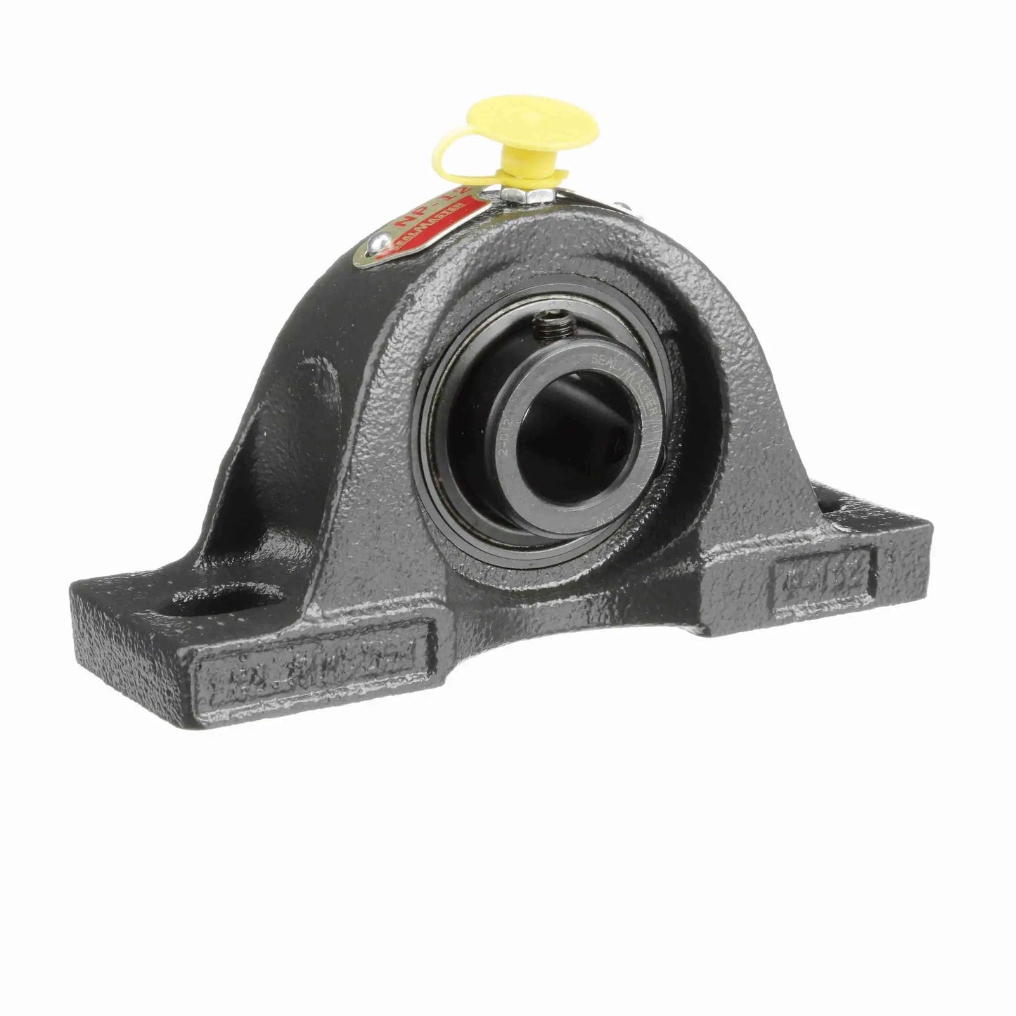 Mounted Cast Iron Two Bolt Pillow Block Ball Bearing NP-12 With Setscrew Lock And Black Oxide Finish Ready To Install