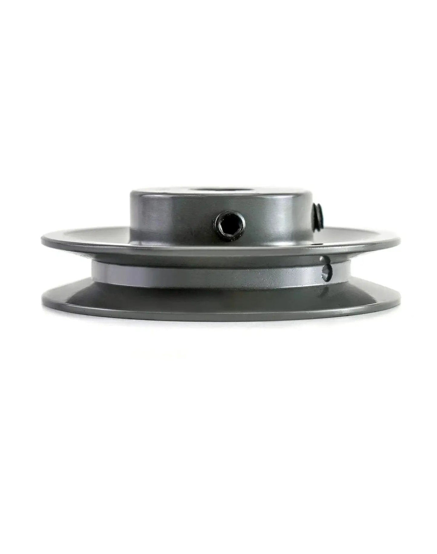 Heavy Duty Cast Iron V Belt Pulley By QWORK AK3558, 3.55 inch OD, 5/8 inch bore, single groove web sheave, side view