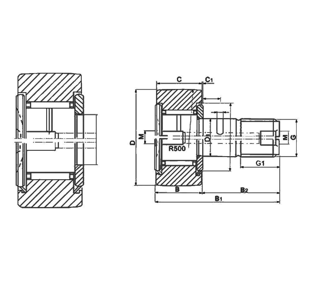 CF10 22mm Cam Follower Needle Roller Bearing