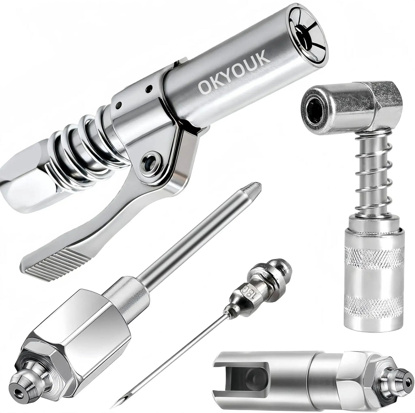 World's Smallest 0.53-Inch Grease Coupler With Cleaning Tool Tiny But Mighty Ultra High Pressure 10000 PSI Quick Release fittings